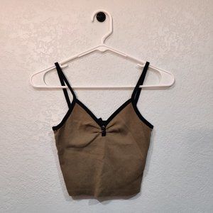 Forever 21 Army Green Cropped Tank Top